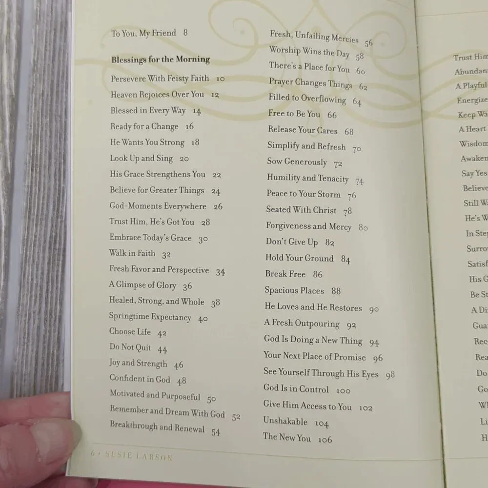 Susie Larson Blessings in the Morning Prayerful Encouragment Hardcover Book New